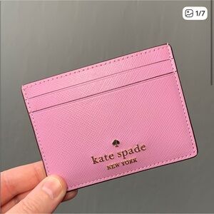 NWT Kate Spade Madison in Berry Cream Small Slim Card Holder-Pink